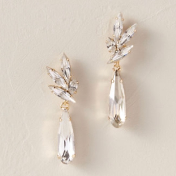 BHLDN Jewelry - BHLDN Jezebel Drop Earrings Swarovski Gold NWT